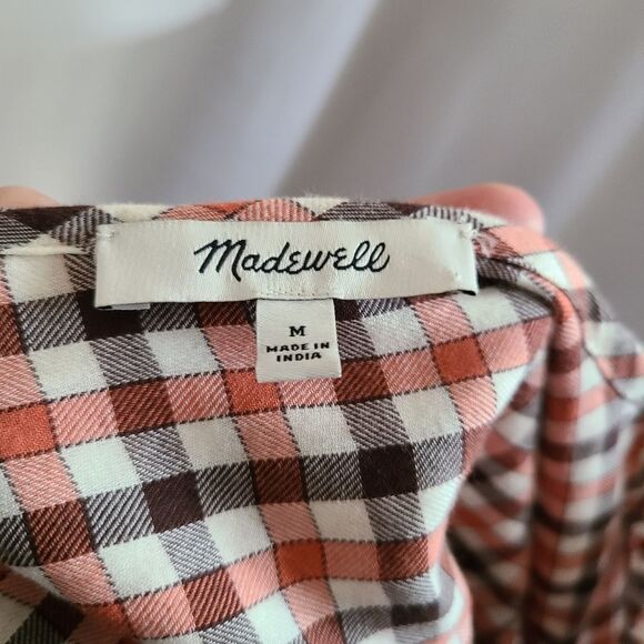Madewell Meadow Shirt in Check Plaod‎ Button Front Size Medium - Picture 6 of 6